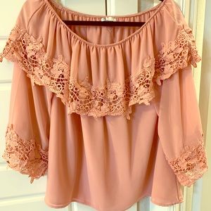 Flowy light pink blouse